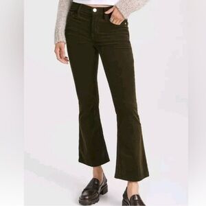 Frame Le Crop Mini Boot Olive Corduroy Pants